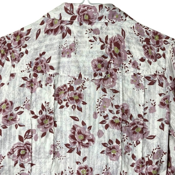 Rare Vintage Y2K Tommy Jeans Floral Country Western Pearl Snap Blouse Sz Large - Picture 4 of 10